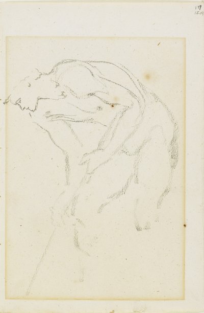 Studio di una figura maschile, pagina 129 da un libro di studi, c. 1880-1890 da Edward Burne Jones